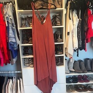 Lush Rust High Low Dress